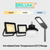 250W BRILUMD LED FLOODLIGHT - SINGLE WATTAGE/CCT